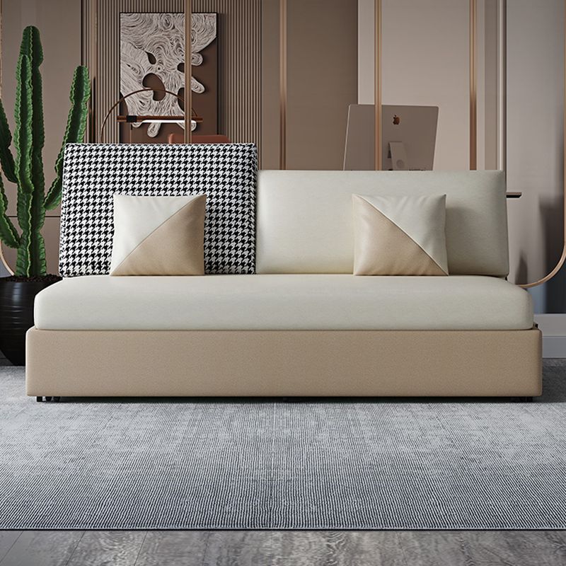 Stain Resistant Faux Leather Contemporary Convertible Bed Settee