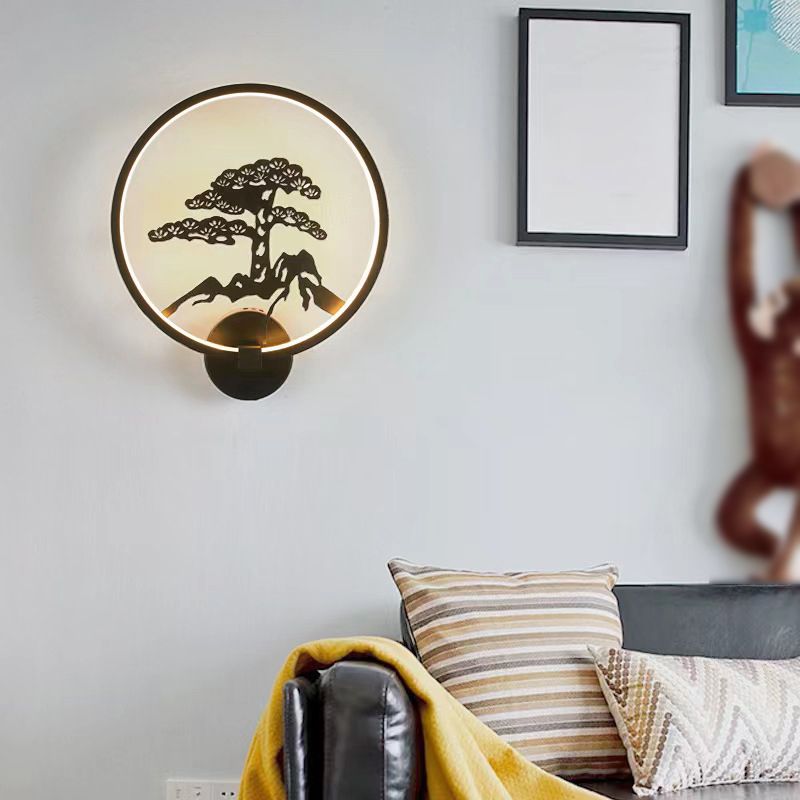 Modern LED Wall Mount Light 1-Light Wall Lamp with Acrylic Shade for Living Room
