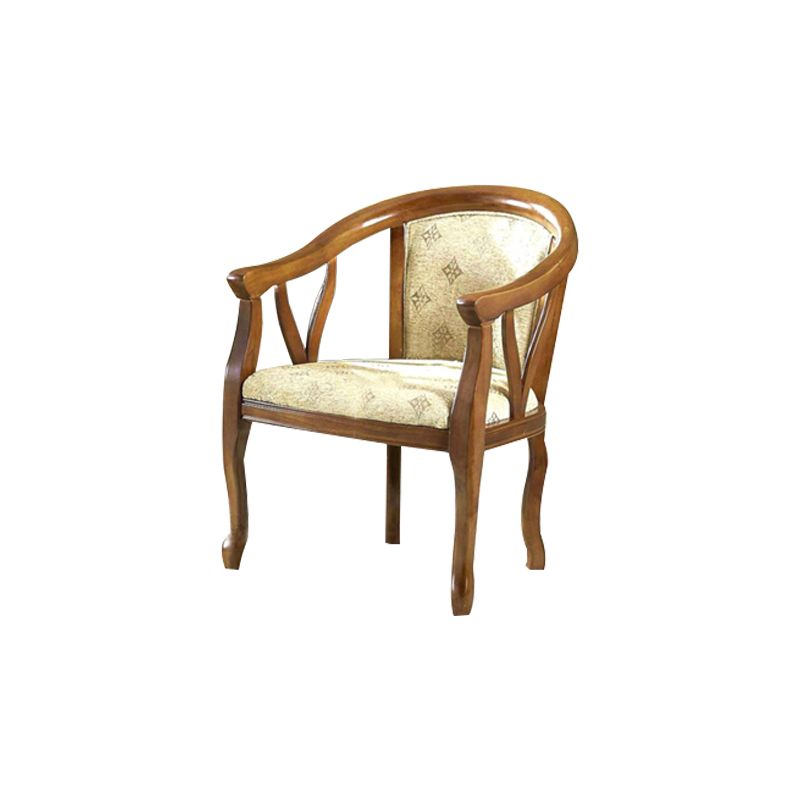 Traditional Style Dining Chair Solid Wood Low Back Arm Chair for Kitchen