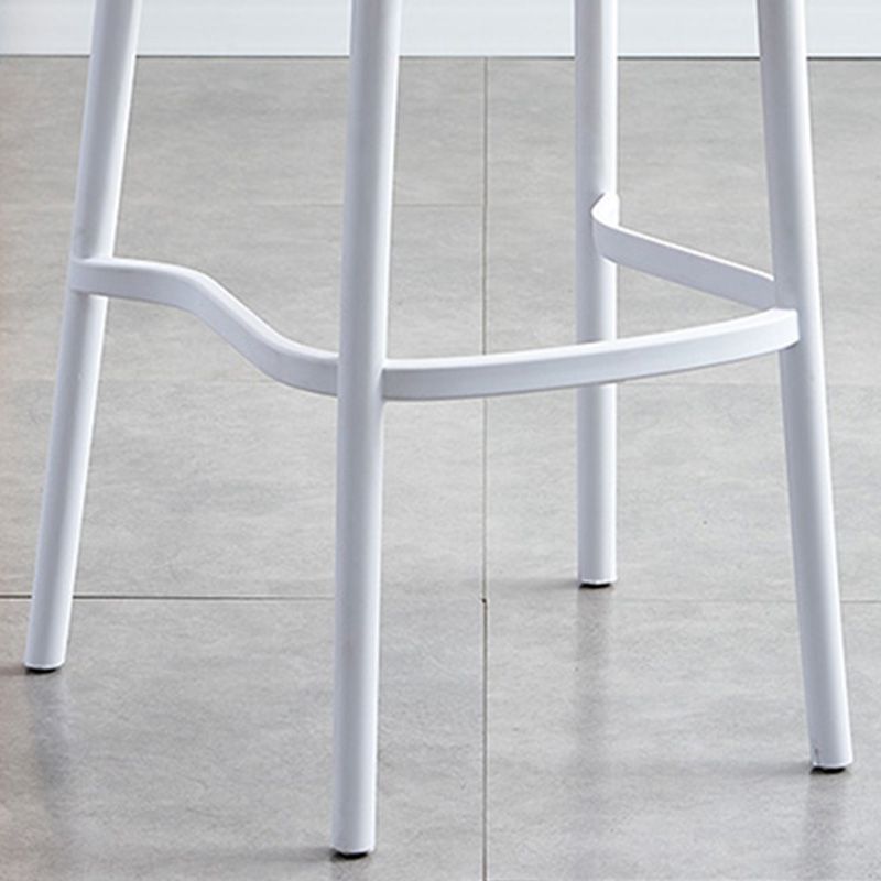 Scandinavian Bar Height Low Back Stool Plastic Bar Stool in White and Black