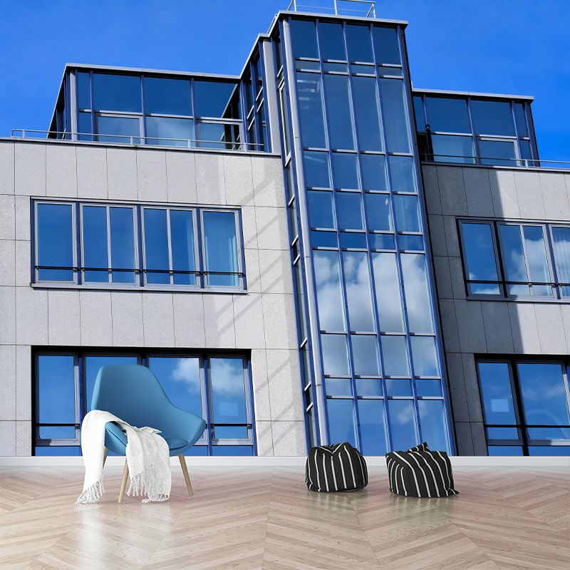 Construction Mural Wallpaper Contemporary Mildew Resistant for Sitting Room Decor