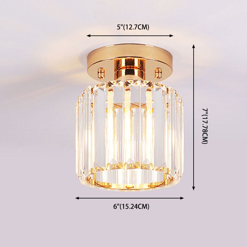 Crystal Geometric Ceiling Mounted Fixture Contemporary Close To Ceiling Lighting Fixture