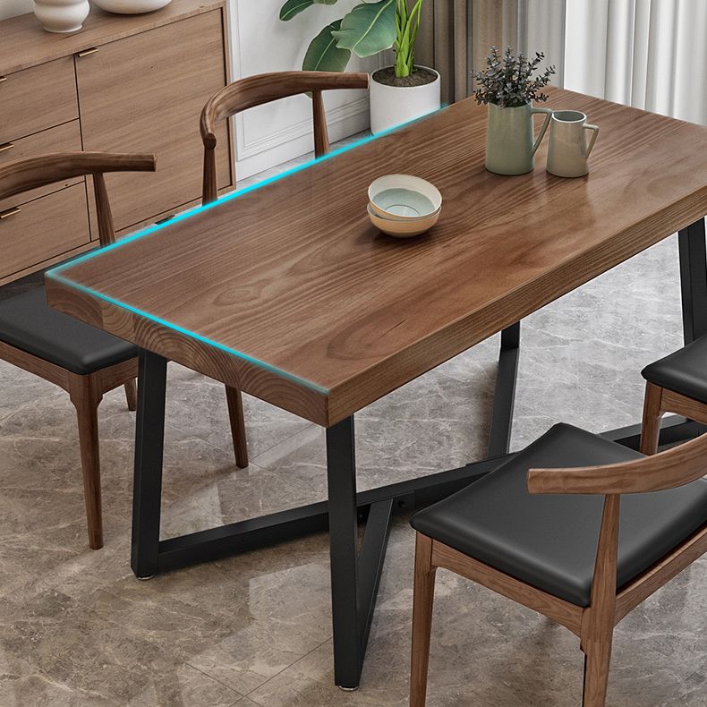 Modern Kitchen Dining Room Set with Wood Top and Trestle Base Furniture for Home Use