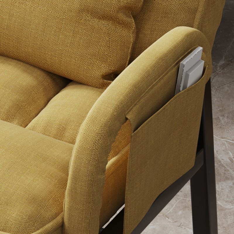 Linen Lounge Chair 17.71" L x 22.44" W x 34.64" H Adjustable Accent Chair with Storage