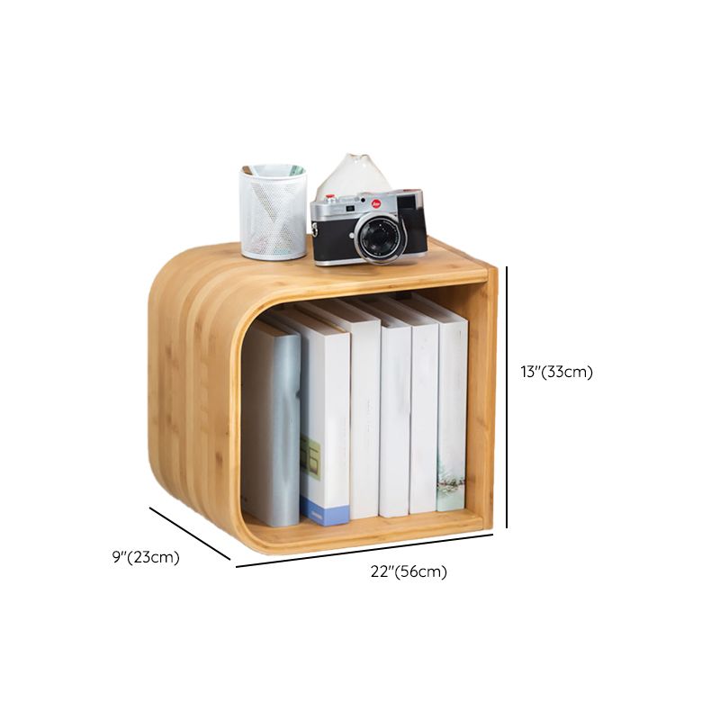 Modern Bamboo Bookcase Natural Open Back Standard Bookshelf with Shelves