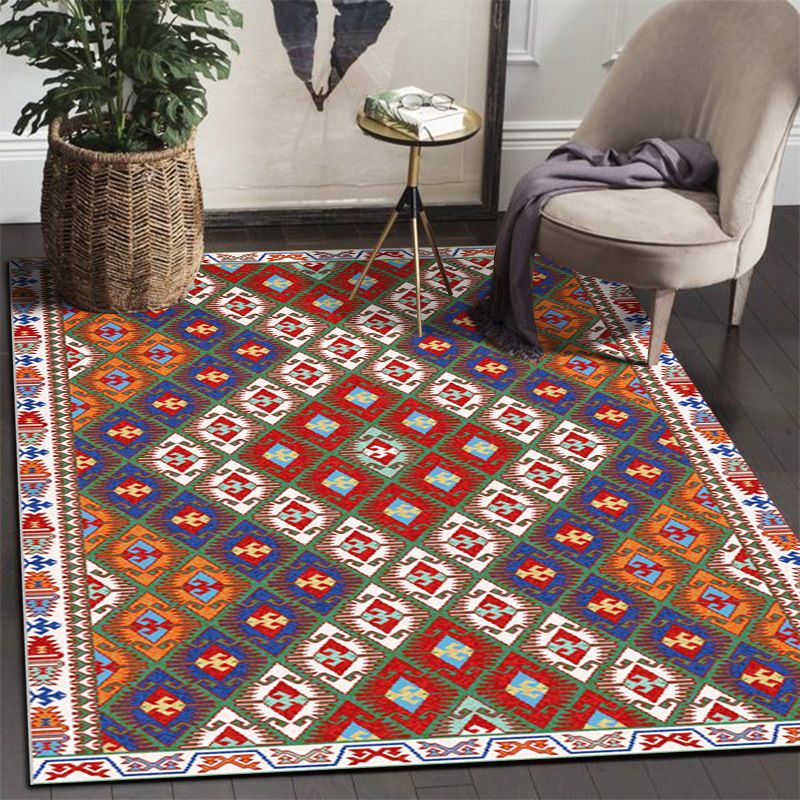 Boho Print Carpet Polyester Area Rug Stain Resistant Rug for Home Decoration