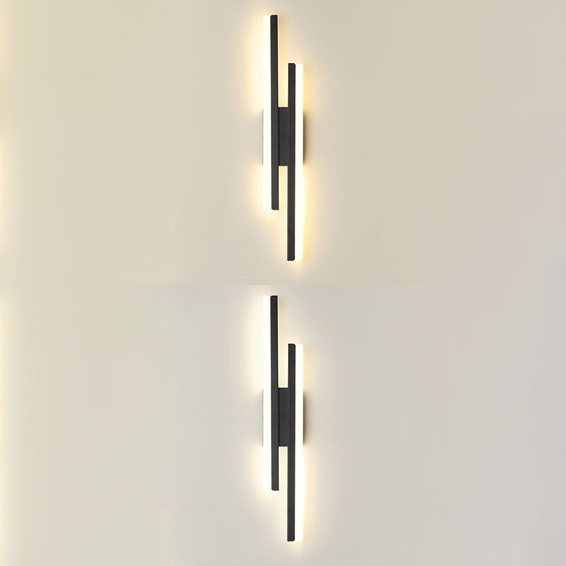 2 luces Luz de pared Acrílico Minimalista LED Pared Spl Donce en negro para sala de estar