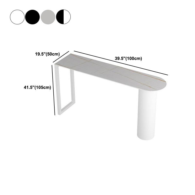 Contemporary Bar Table Stone Bar Desk with Double Pedestal for Home