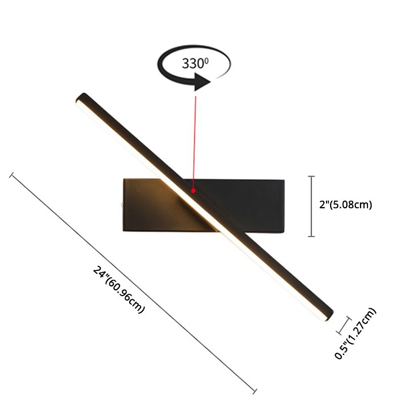 Aluminium rechthoekige LED -wand sconce in moderne beknopte stijl smeedijzeren roteerbare wandlamp met siliconen schaduw