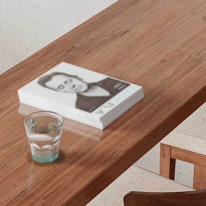 Brown Wood Pub Table with Specialty Table Top Double Pedestal Table - 41.3" H