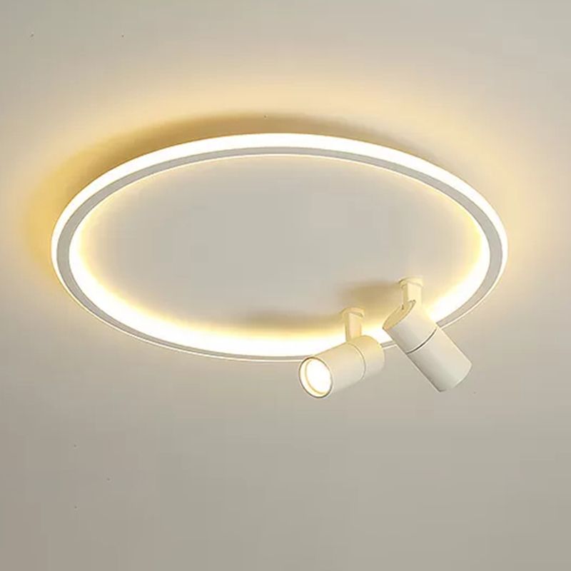 Circular LED Flush Mount Light Nordic Acrylic Study Room Ceiling Fixture with Spotlight