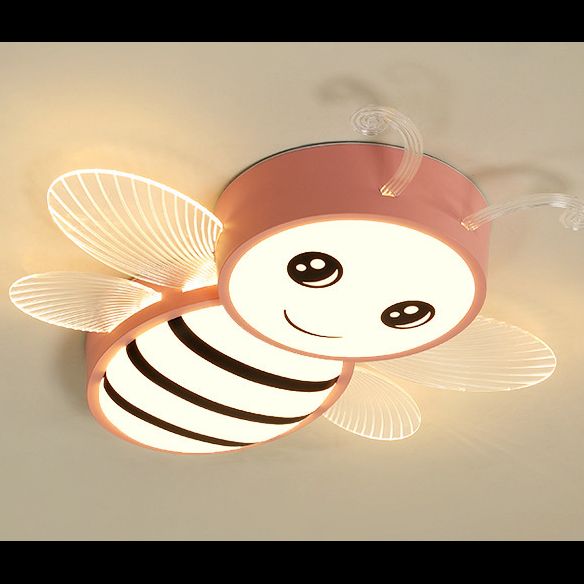 Bee-shaped  Flush Mount Light Fixtures Kids Acrylic Flushmount