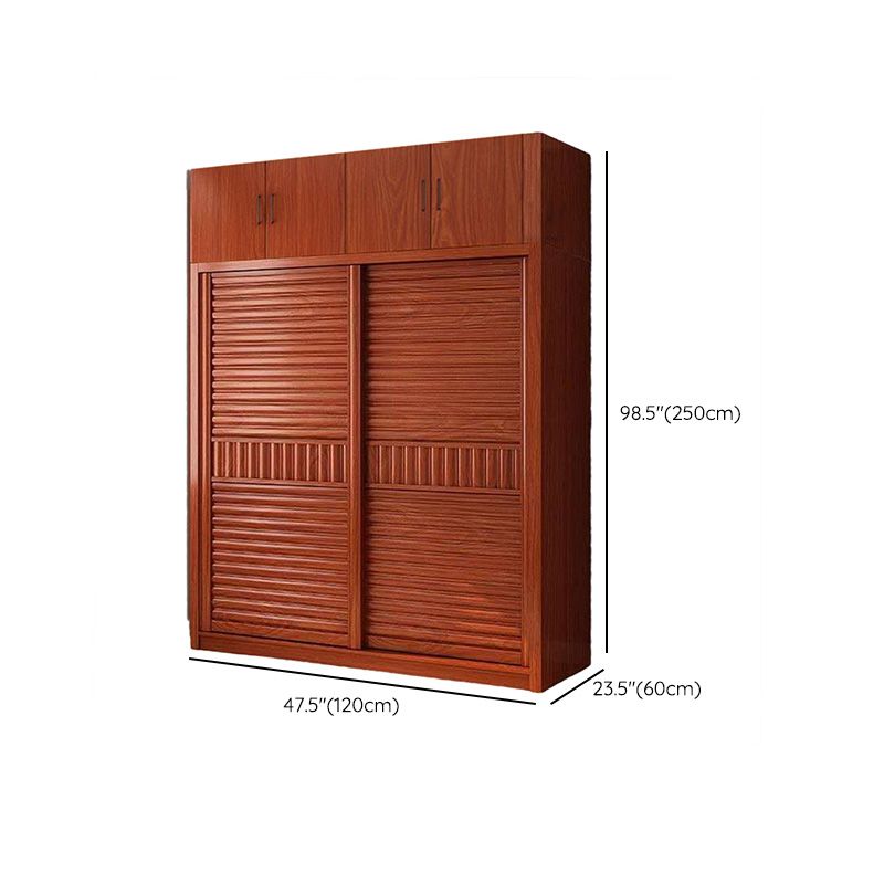 Wooden Sliding Doors Armoire Traditional Home Storage Cabinet