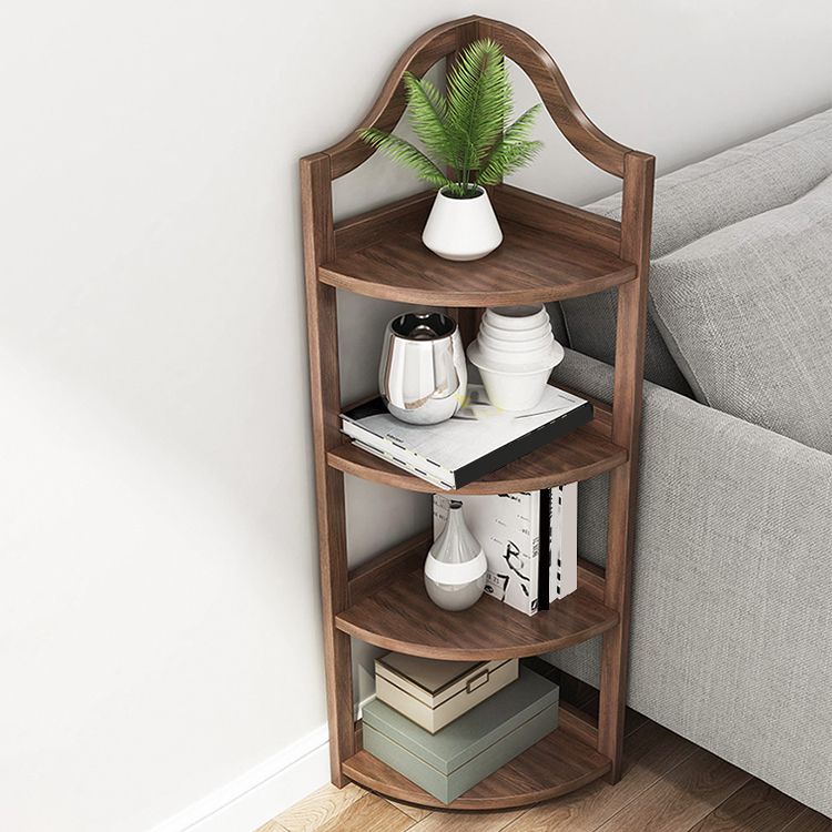 Modern Style Corner Bookshelf Solid Wood Shelf Bookcase for Home