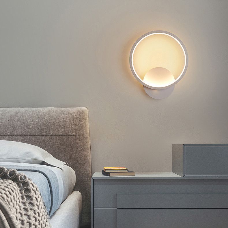 Single Modern White/Black Wall Mounted Sconce Unique Wall Light for Bedroom