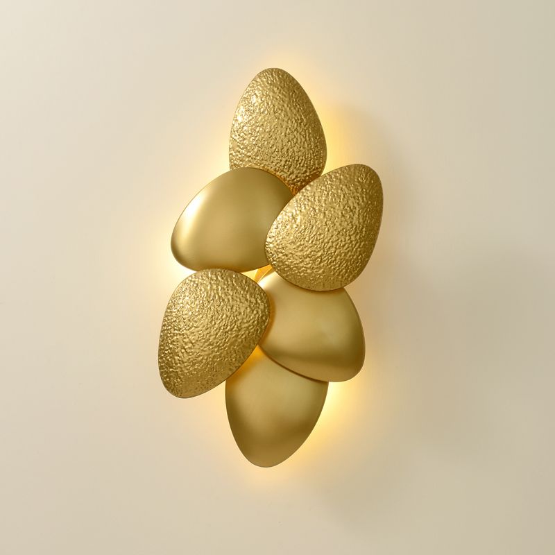 Cobblestone Wall Lighting Minimalist Metal LED Brass Wall Hanging Light for Living Room