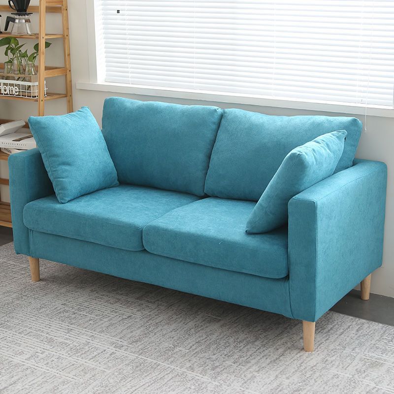 Polish Finish Sofa Square Arm Sofa Loose Back Loveseat For Apartment and Room