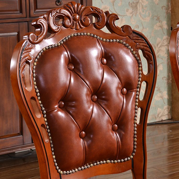Sillas de madera de caucho estilo escandinavo, sillón con respaldo abierto para cocina (juego de 2)