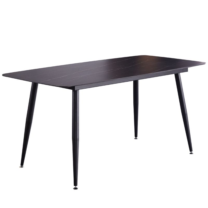 Industrial Stone Top Dining Table Metal Dinette Table for Home