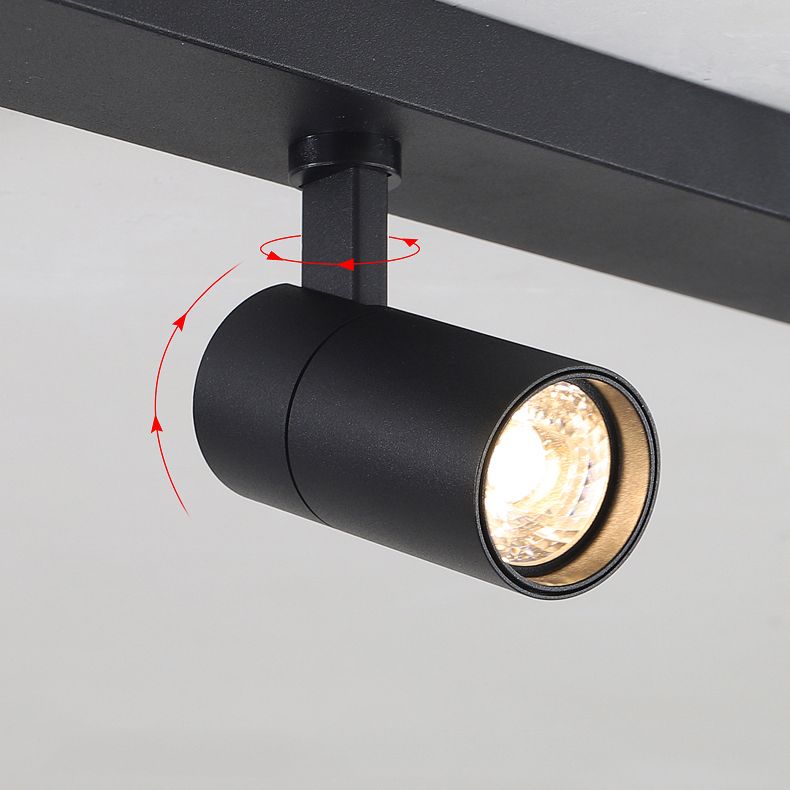 Les projecteurs de piste métallique cylindrique minimaliste éclairage de piste de plafond rinçage pour le foyer et la chambre