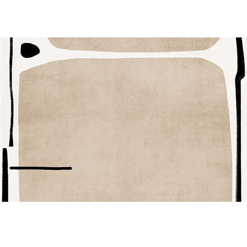 Brown Tone Home Decor Carpet Simplicity Abstract Color Block Area Rug Polyester with Easy Care Rug
