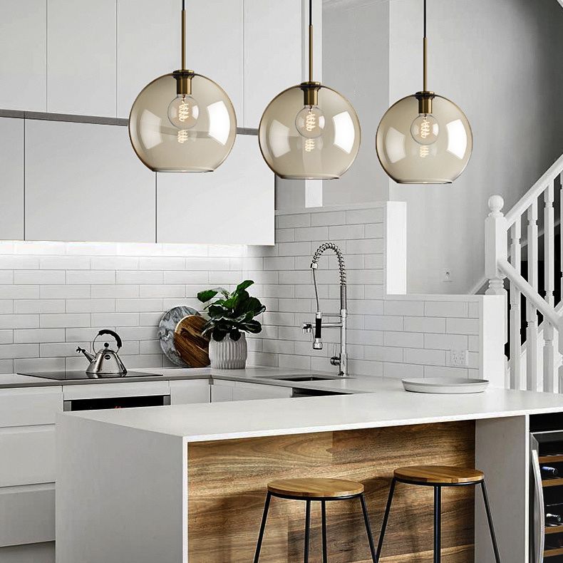 3 Lights Hanging Ceiling Lights Contemporary Glass Hanging Pendant Lights for Restaurant