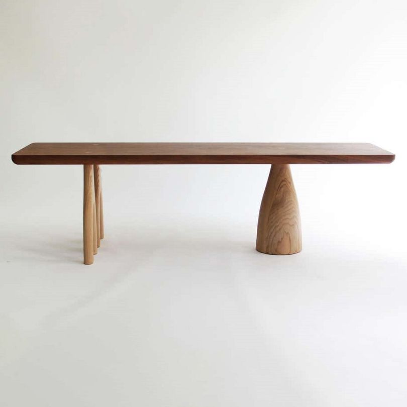 Rechthoek dennen vaste houten tafel moderne eettafel met 3 poten voor restaurant woonkamer