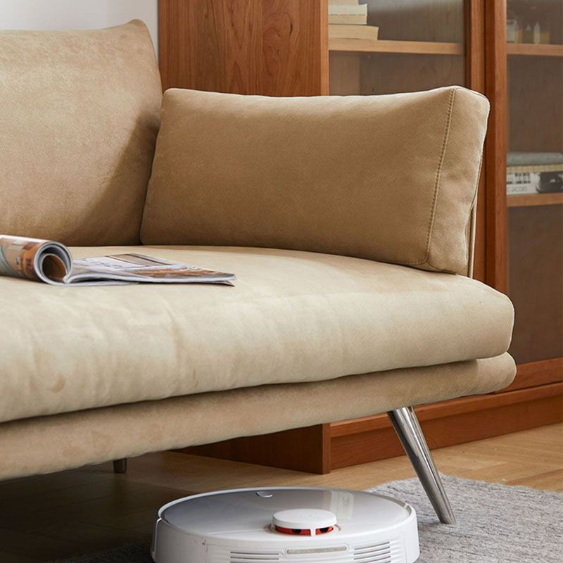 3/4-seat Modern Brown Sofa Wear-resistant Sofa with Metal Legs