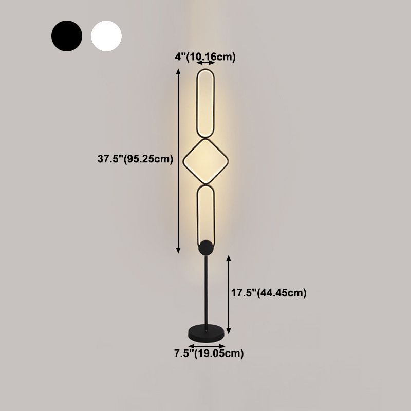 Geometrical Linear Floor Light Artistic Metal Bedroom Standing Light