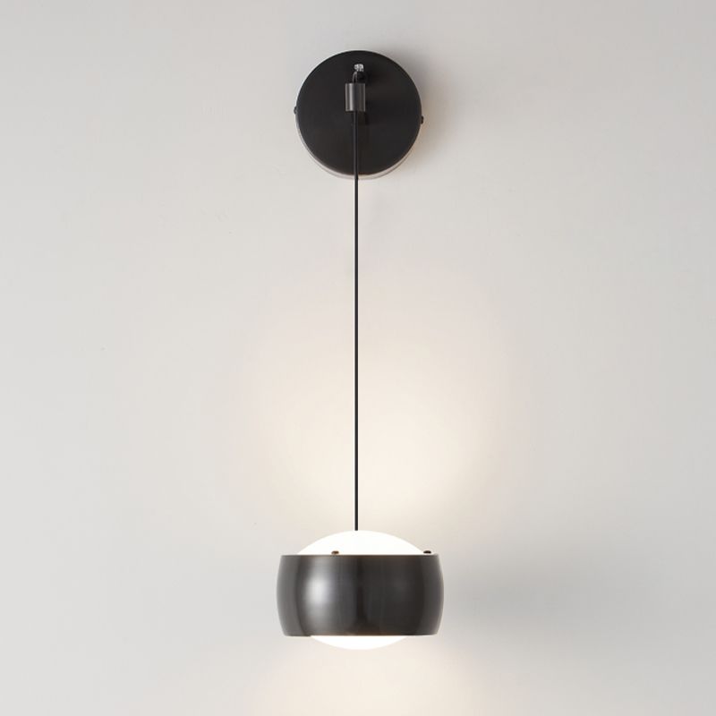 Modernism Drum Shade Wall Lighting 1-Light Wall Mount Light for Foyer