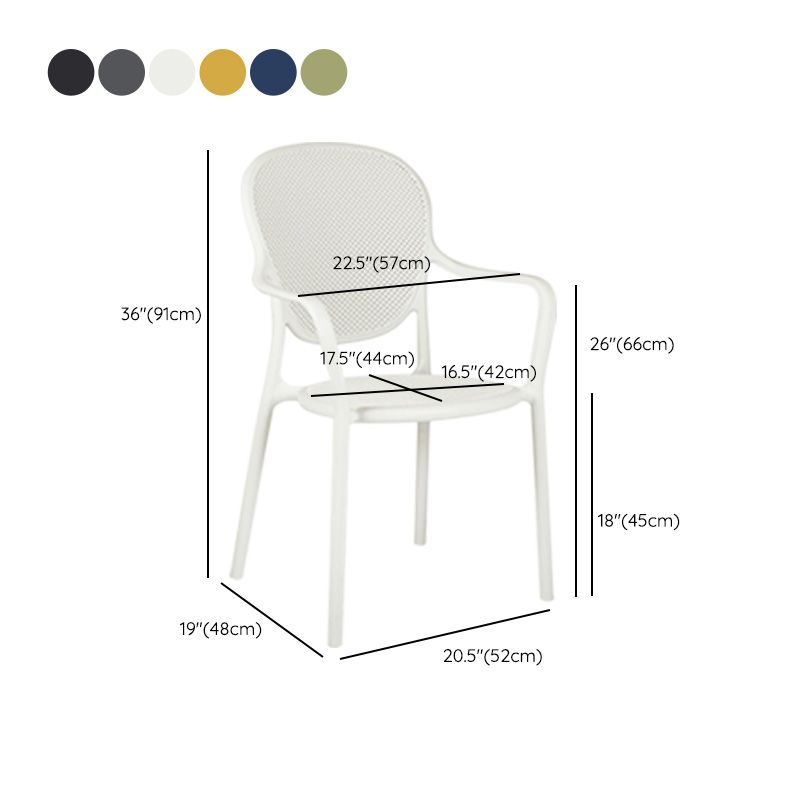 Contemporary Plastic Dining Arm Chair King Louis Back Side Chair