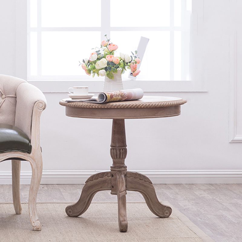 23.6"/28.3" Tall Pedestal End Table Natural/brown/black/white Round Wood Side End Table