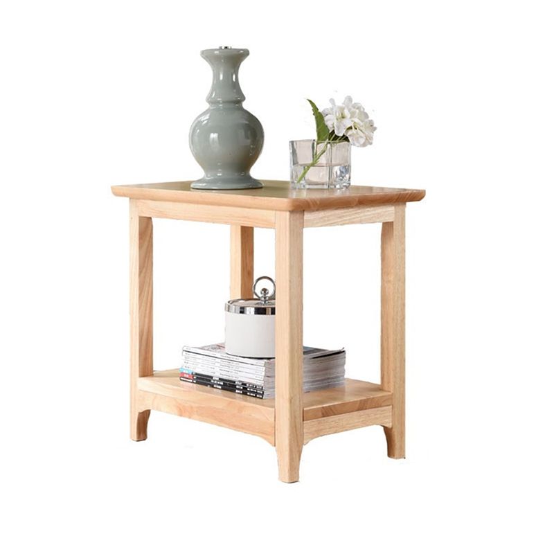 Modern Style Cocktail Table Rubber Wood Square Wood/walnut/black Coffee Table