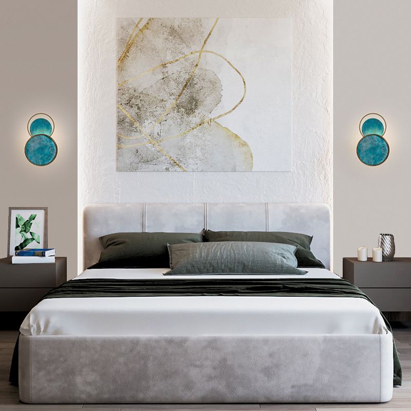 Modern Style Wall Lamp 1-Light LED Wall Mount Lamp with Glass Shade for Bedroom