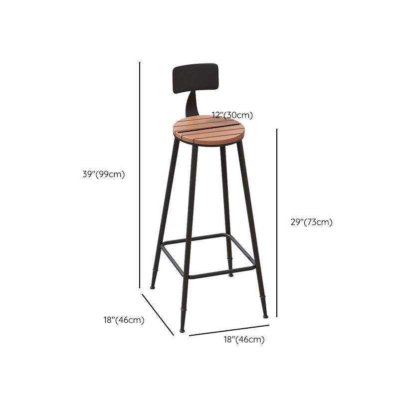 Contemporary Bar Stool Armless Barstool with Black Metal Legs
