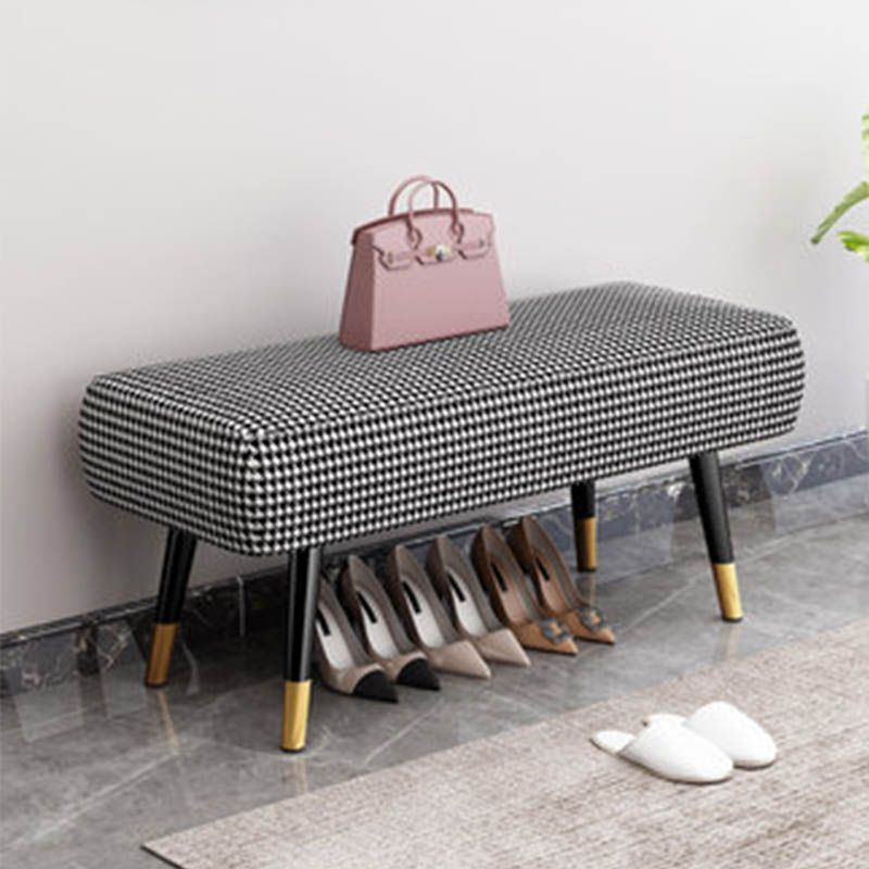 Glam Rectangle Seating Bench Cushioned Entryway and Bedroom Bench