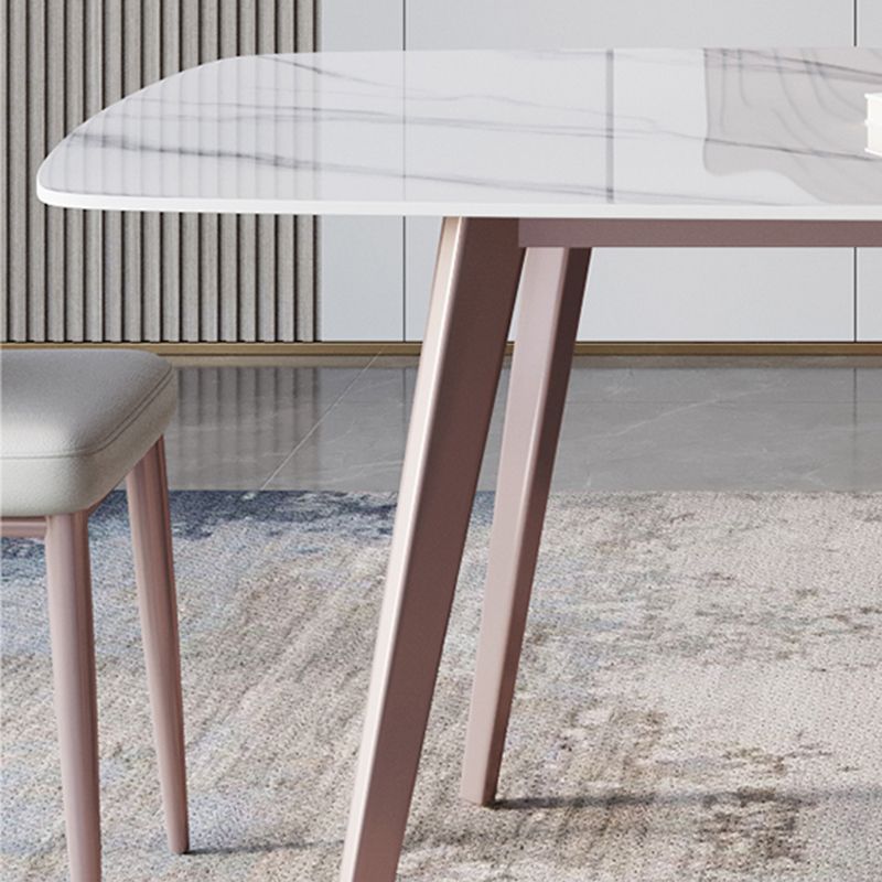 Modern Sintered Stone Top Table Rectangle Table with 4 Legs for Restaurant