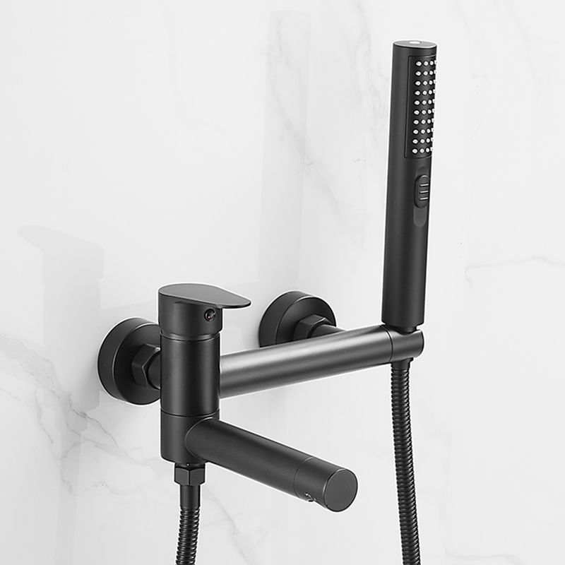 Wall Mounted Metal Tub Filler Low Arc Single Handle Tub Faucet Trim