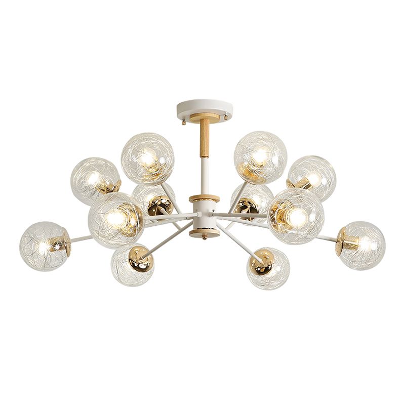 Glass Modern Chandelier Lighting Minimalistic Suspension Light for Dining Room