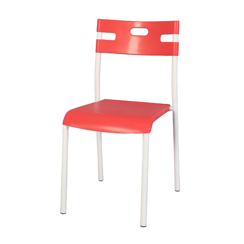 Plástico de estilo minimalista que cena la parte posterior abierta apilable de la silla sin brazos que cena la silla lateral