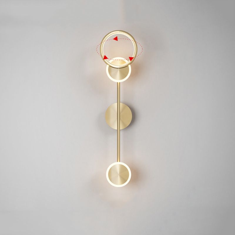 1-Light Modern Nordic Wall Lights Copper Wall Mounted Lamps for Bedroom