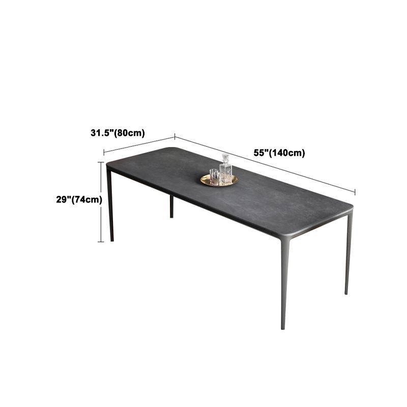 Contemporary Sintered Stone Rectangle Table Set 1/4/7 Pieces Dining Set