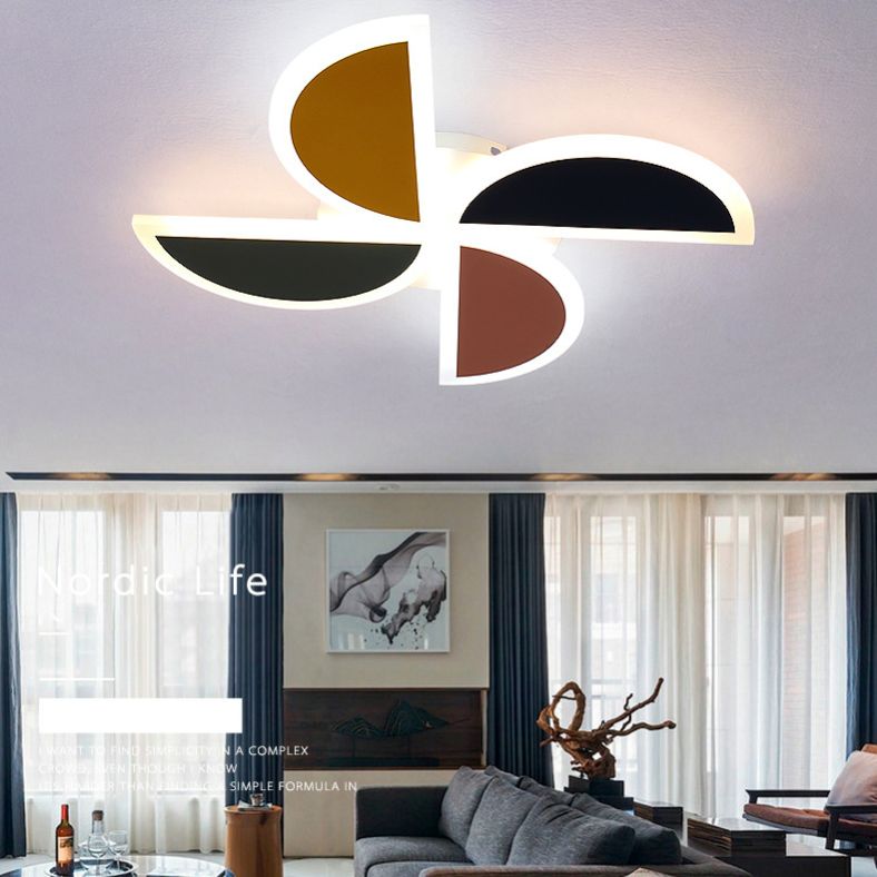Windmill Metal Ceiling Light Fixture Nordic Style LED Multi-Color Ceiling Mounted Light