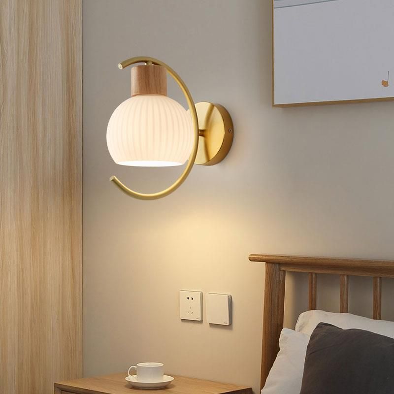 Wood Wall Light Fixture Modern Style Wall Lamp for Living Room