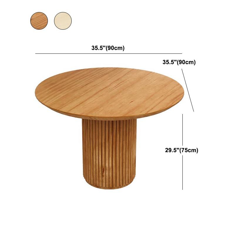 Modern Pedestal Casual Dining Table Solid Wood Round Dinner Room Kitchen Table