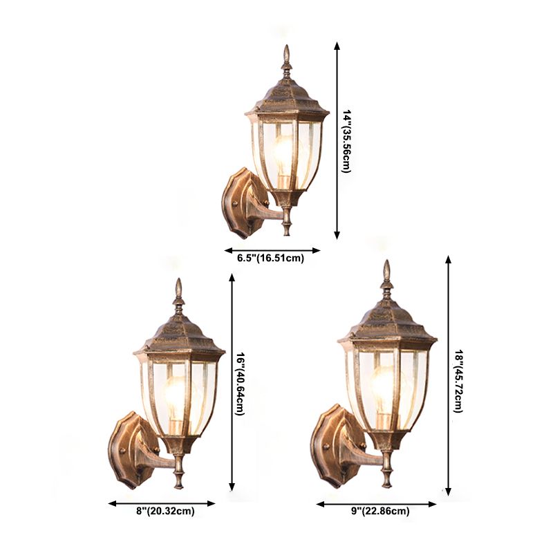 Bewaffnetes klares Glas 1-Licht Wandleuchte Industrielle Außenwandlampe im Freien