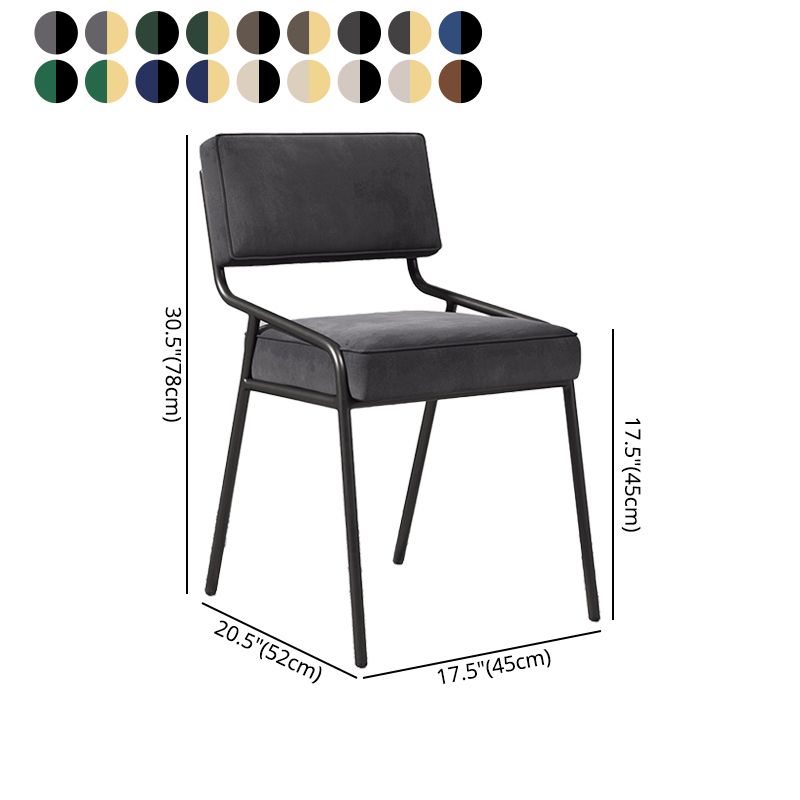 Silla lateral casera industrial Silla de comedor tapizada de metal con respaldo abierto