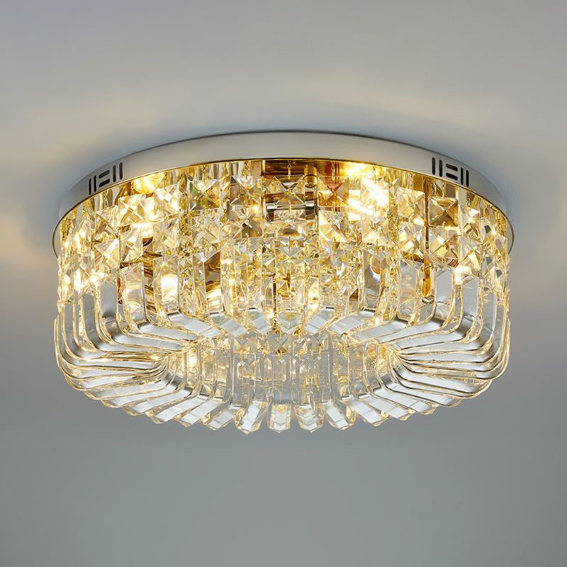 Modern Crystal Ceiling Light Simple Flush Mount Light Fixture for Bedroom