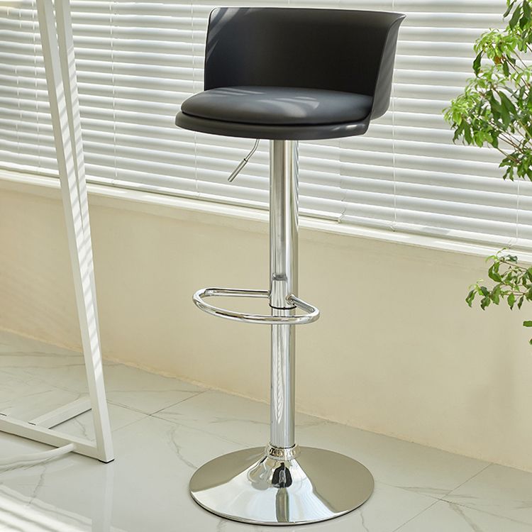 Industrial Style Armless Counter Stool Adjustable Height Bar Stool with Metal Base