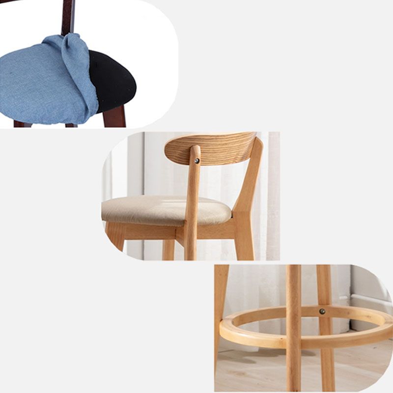 Taburetes de mostrador tapizado de madera natural taburetes de bar de reposapiés escandinavos